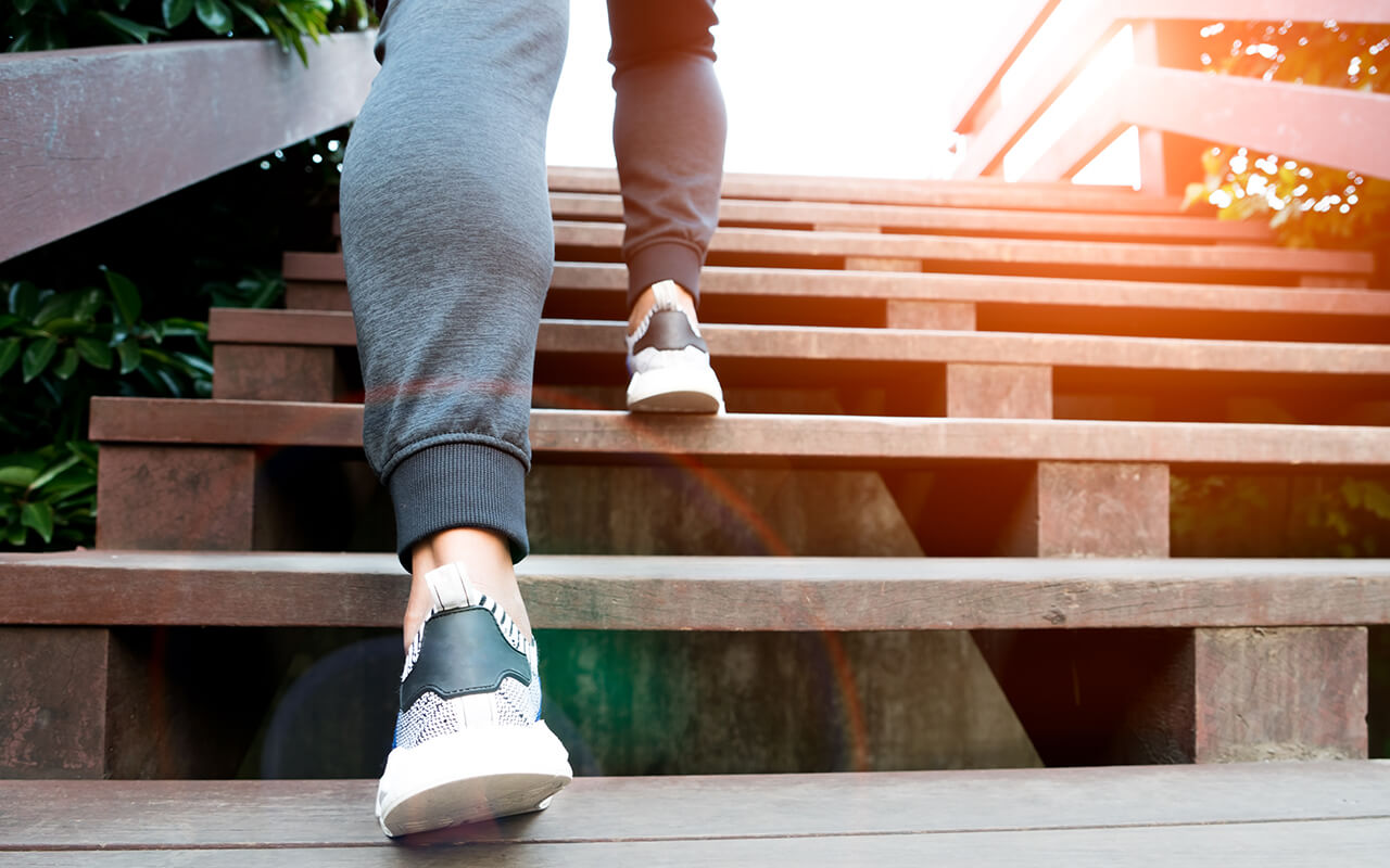 Image of feet on stairs