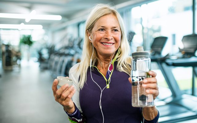 Woman exercising at gym