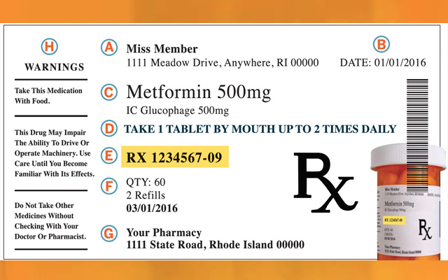 prescription drug bottle label