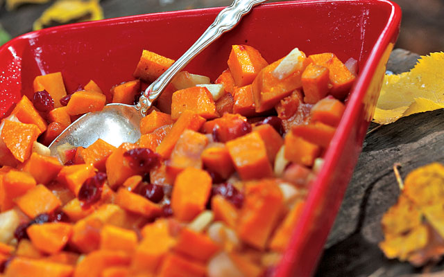 Roasted Butternut Squash with Cranberries